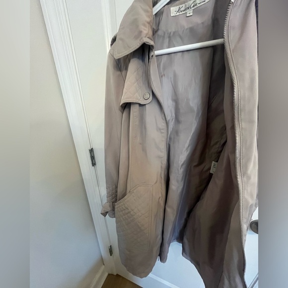 Kenneth Cole New York Quilted Tan Trench Coat Size Large - Picture 10 of 12